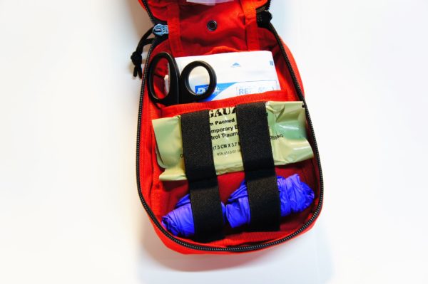 range medical kit opened bottom