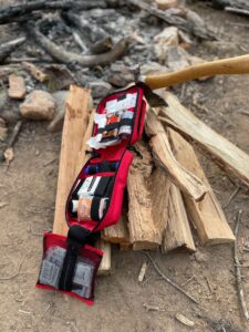 First aid kit for backpacking, First aid kit on firewood